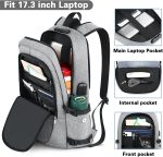 AMBOR Travel Laptop Backpack,17.3 inch Anti Theft Business Laptop Backpack with USB Charging Port and Headphone Interface, College School Backpack for Men & Women,Black - Image 3